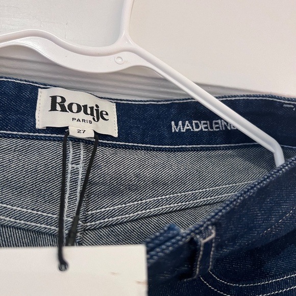 Rouje MADELEINE JEANS INDIGO RINSE HIGH-RISE STRAIGHT LEG JEANS - Picture 4 of 5